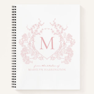 Carnet Recette de monographie florale rose pâle classique