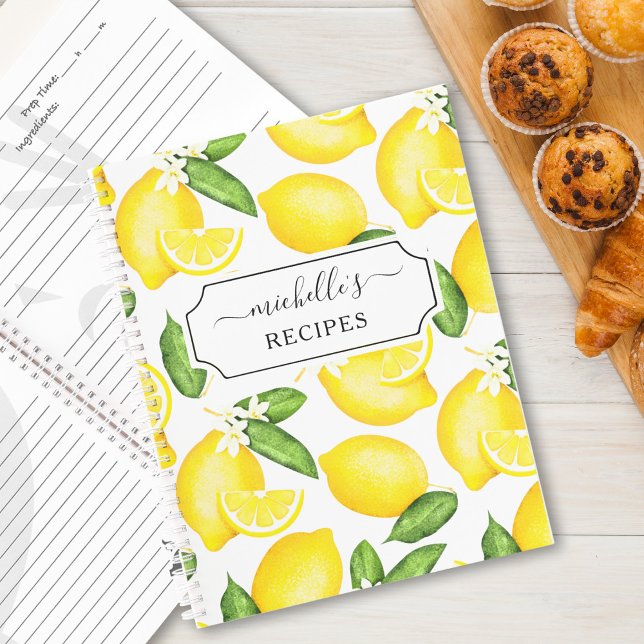 Carnet Recette de Motif Citrus Citron personnalisée (Créateur téléchargé)