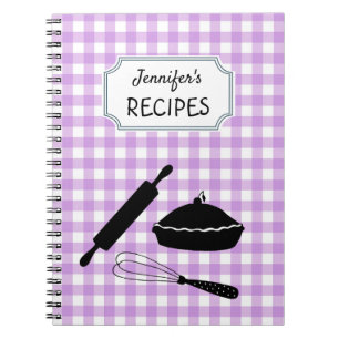 Carnet Recette de Motif Lilac En vichy Plaid personnalisé