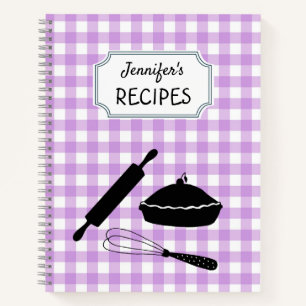 Carnet Recette de Motif Lilac En vichy Plaid personnalisé