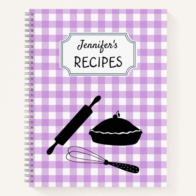 Carnet Recette de Motif Lilac En vichy Plaid personnalisé (Devant)