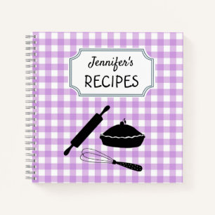 Carnet Recette de Motif Lilac En vichy Plaid personnalisé