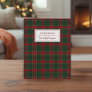 Carnet Recette de Noël classique au nom de famille à carr