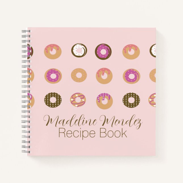 Carnet Recette de nourriture rose Donuts Mixtes (Devant)