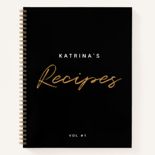 Carnet Recette de style minimaliste moderne personnalisée