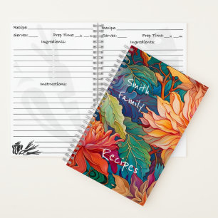 Carnet Recette de tapisserie florale Dahlia colorée