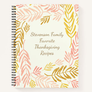 Carnet Recette de Thanksgiving Nom de Famille Feuilles d'