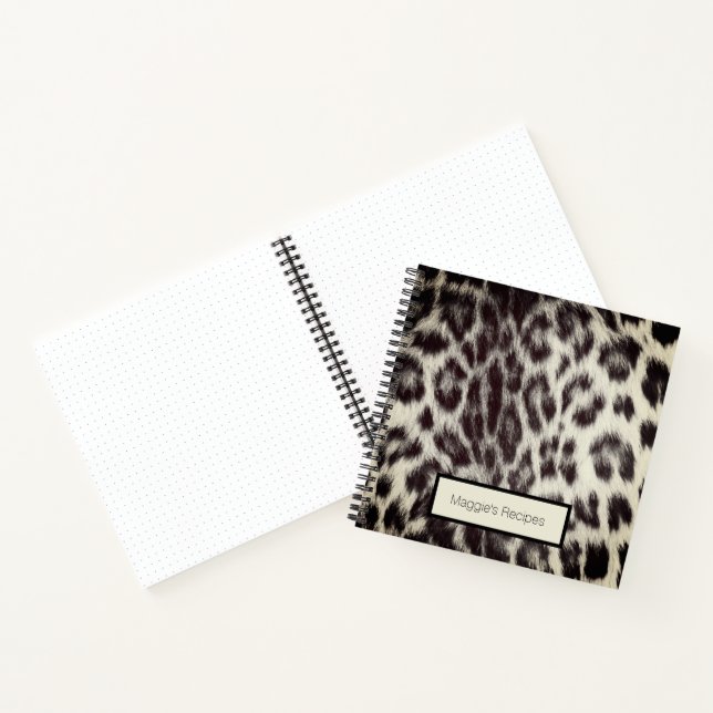 Carnet Recette d'impression de léopard guépard noir et bl (Intérieur)