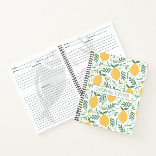 Carnet Recette du Motif de citron mignonne de grand-mère