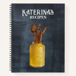 Carnet Recette d'ustensiles de cuisine Retro Chalkboard