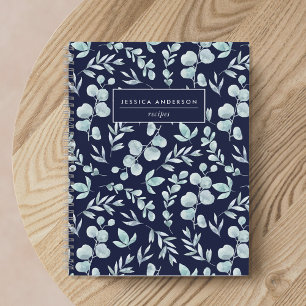 Carnet Recette élégante de Navy et Eucalyptus Sage