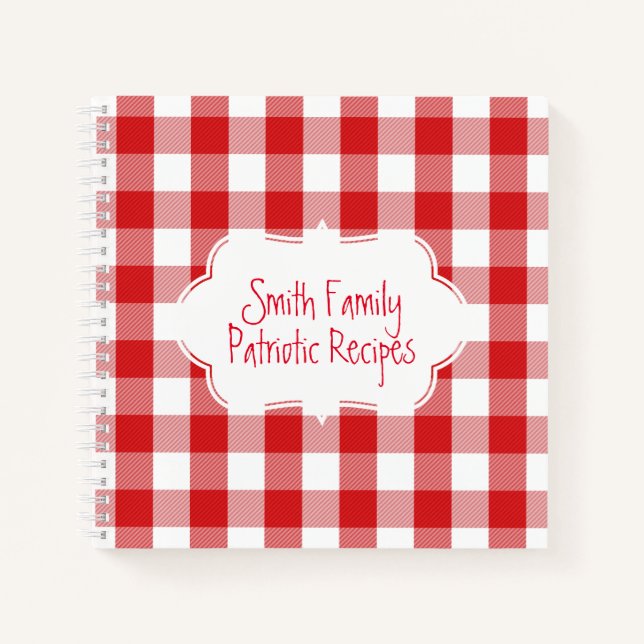 Carnet Recette familiale Plaid Buffalo rouge et blanc (Devant)