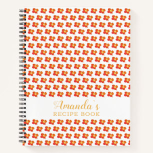 Carnet Recette Florale Motif rouge orange 