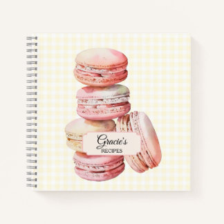 Carnet Recette Macaron Aquarelle rose