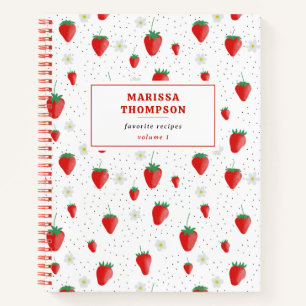 Carnet Recette mignonne de fraises et fleurs d'été
