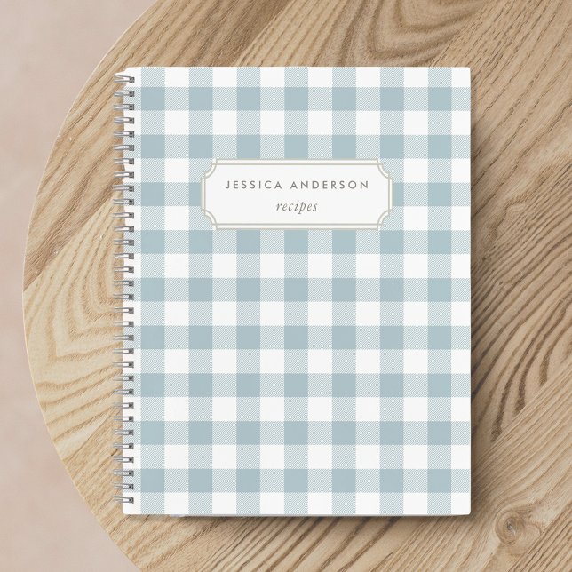 Carnet Recette Moderne de Fermette à carreaux bleus Buffa (Créateur téléchargé)
