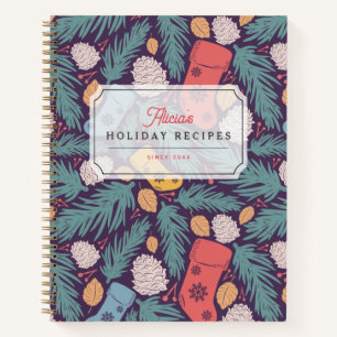 Carnet Recette Noël Stocking Motif Holiday Recette
