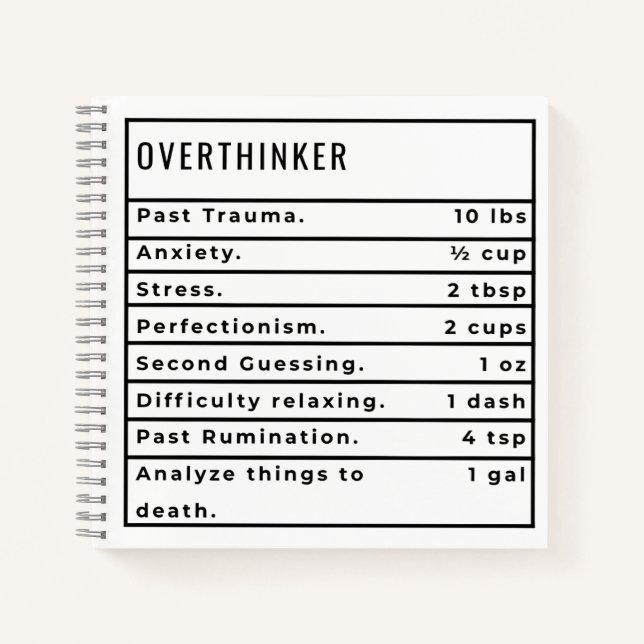 Carnet Recette Overthinker (Devant)