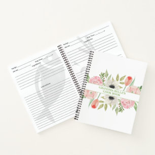 Carnet Recette personnalisée à motif floral mou