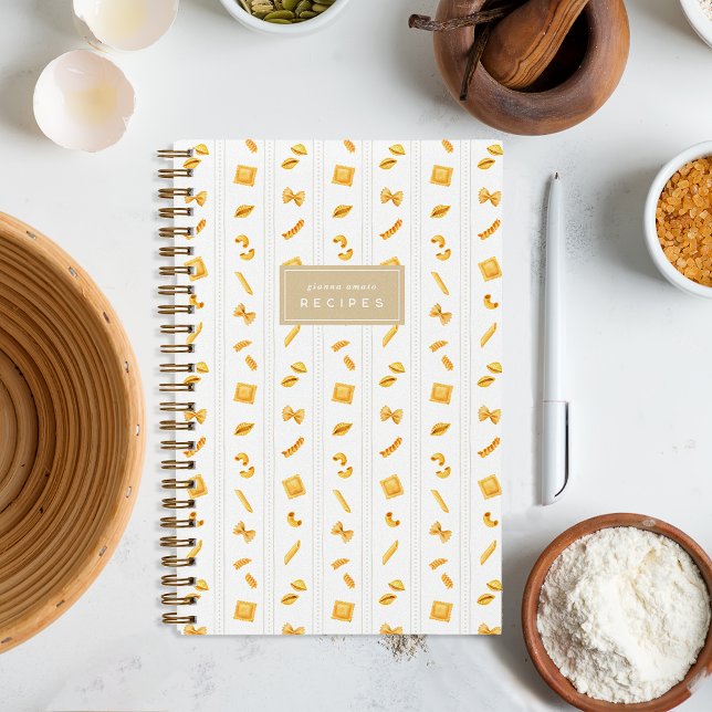 Carnet Recette Personnalisée aux Rayures de Pâtes (Créateur téléchargé)
