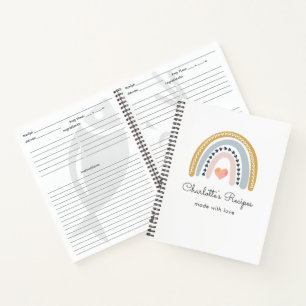 Carnet Recette personnalisée Boho Rainbow