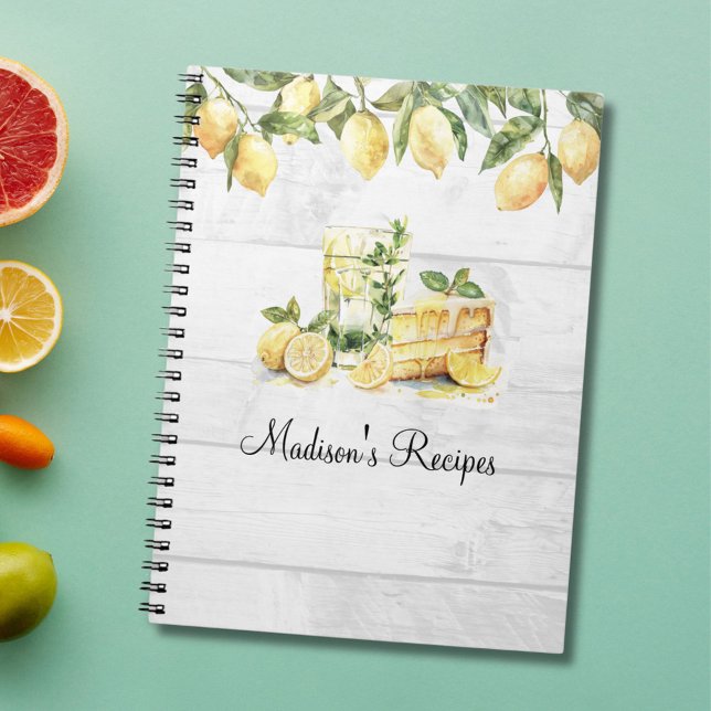 Carnet Recette Personnalisée de Citron Jaune d'Été  (In situ)