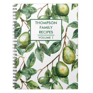 Carnet Recette personnalisée de l'arbre Avocado peint à l