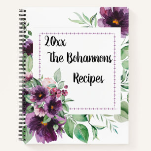 Carnet Recette personnalisée de nom de famille