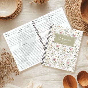 Carnet Recette personnalisée du Fleur sauvage floral