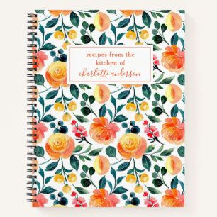 Carnet Recette personnalisée Floral Accueil Cuisine Fruit
