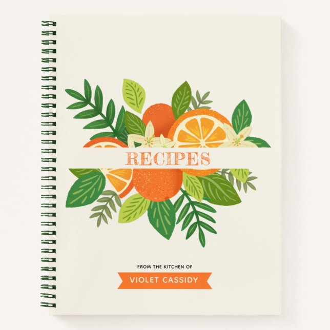 Carnet Recette personnalisée Orange Blossoms (Devant)