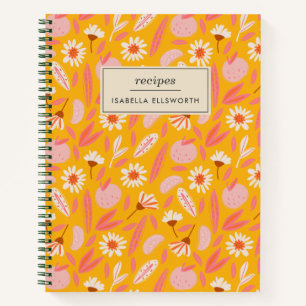 Carnet Recette personnalisée Playful Retro Floral Pattern