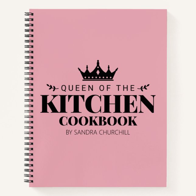 Carnet Recette personnalisée Queen of The Kitchen Cookboo (Devant)