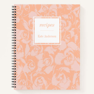Carnet Recette personnalisée Stylish Coral rose rose