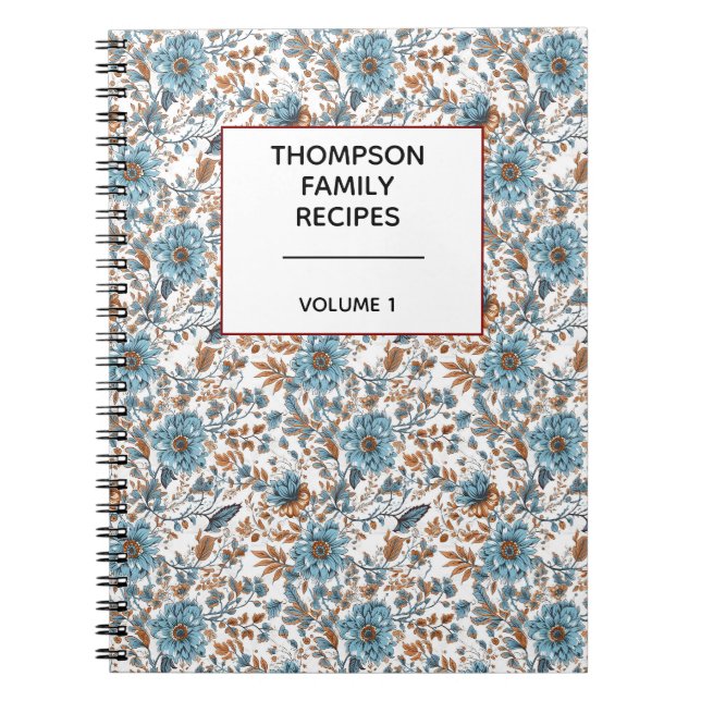 Carnet Recette personnalisée Stylish Floral Neutrals (Devant)