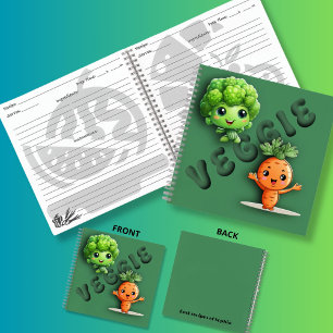 Carnet Recettes Cute Kawaii Vert