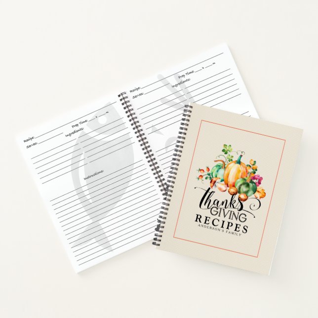 Carnet Recettes d'automne bouquet de vendanges grâces (Intérieur)