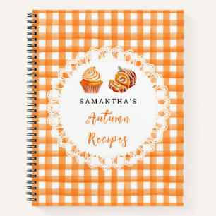 Carnet Recettes d'automne Gingham Orange