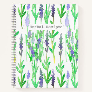 Carnet Recettes de Cuisine de fleurs de lavande Herbes