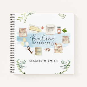 Carnet Recettes de cuisson à l'aquarelle illustrées perso
