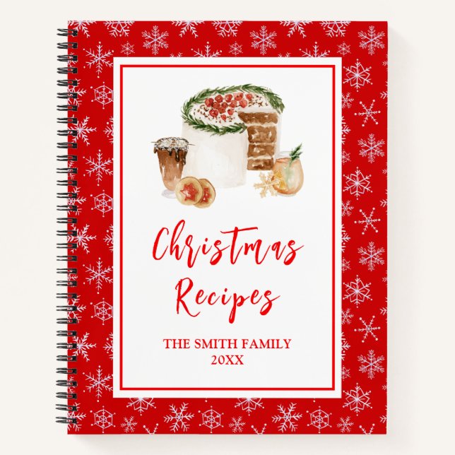 Carnet Recettes de cuisson des Fêtes Gâteau de Noël (Devant)