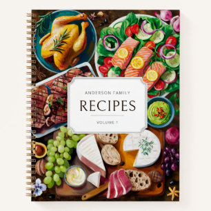 Carnet Recettes de famille classique rustique personnalis
