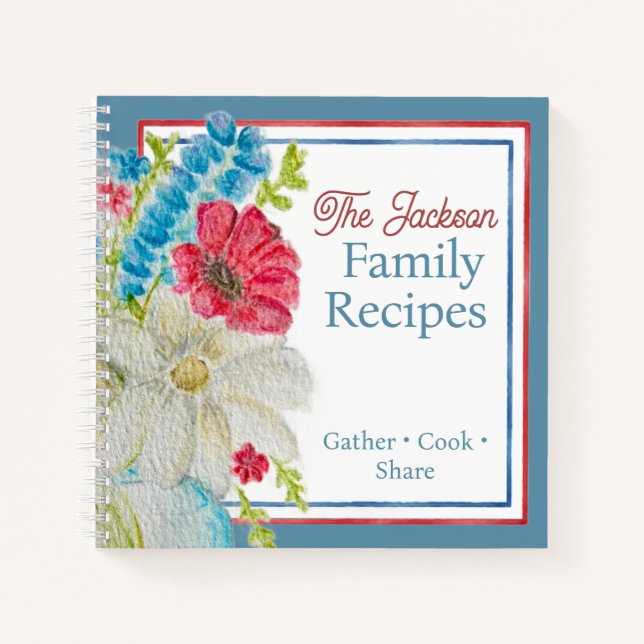 Carnet Recettes de famille personnalisées de jardin Ameri (Devant)