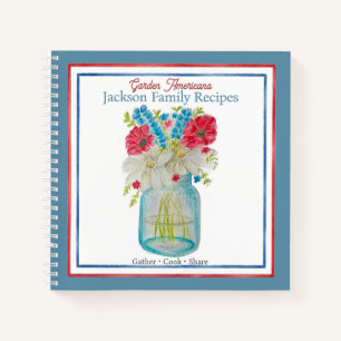 Carnet Recettes de famille personnalisées de jardin Ameri
