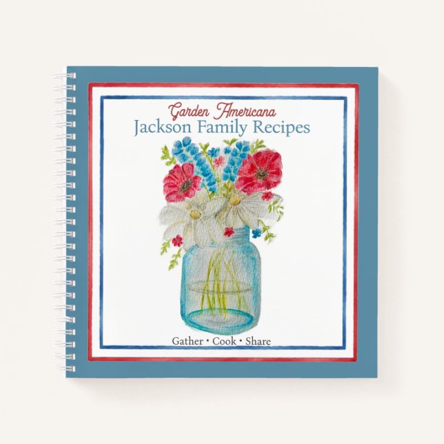 Carnet Recettes de famille personnalisées de jardin Ameri (Devant)