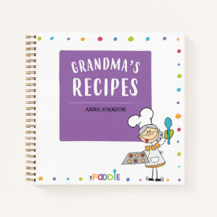 Carnet RECETTES DE GRANDMA Livret Blanc Personnalisé No