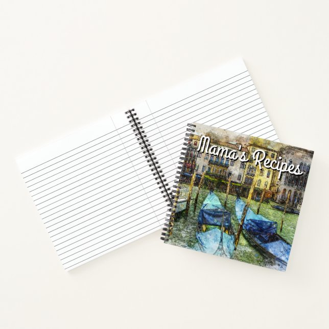 Carnet Recettes de maman avec gondole italienne (Intérieur)