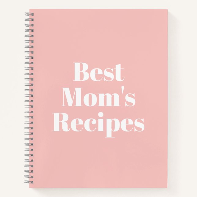 Carnet Recettes de maman, cadeau de la fête des mères ou  (Devant)
