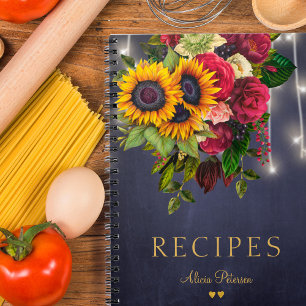 Carnet Recettes de tournesol rustique et de cuisine marin