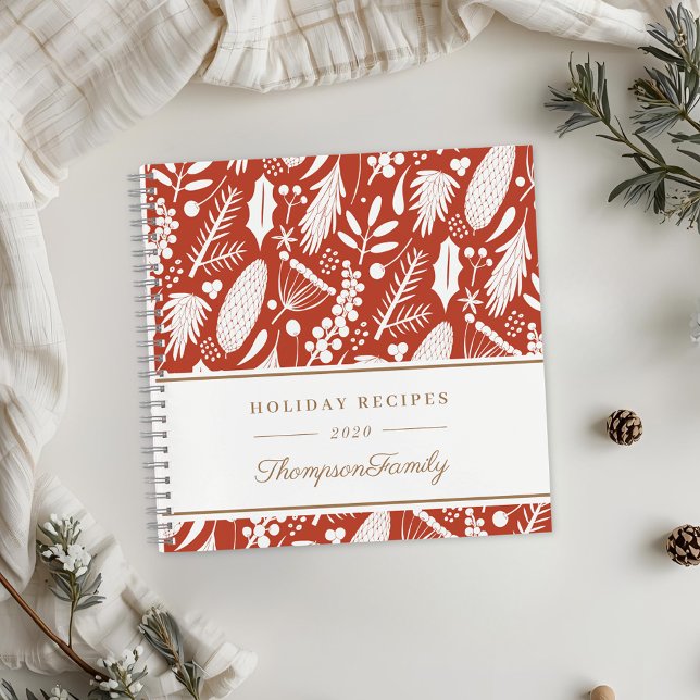 Carnet Recettes de vacances de feuillage de Noël d'hiver (Créateur téléchargé)
